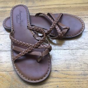 AE Leather flip flops